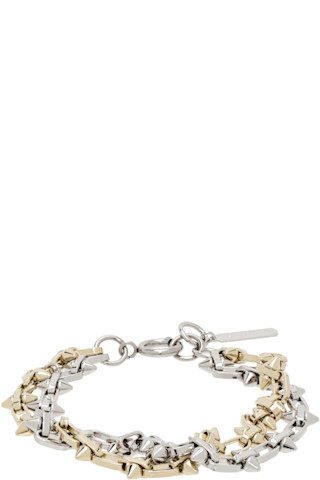 関税込み★Justine Clenquet★Gold&Silver Nomi ブレスレット Justine Clenquet: Gold & Silver Nomi Bracelet | SSENSE