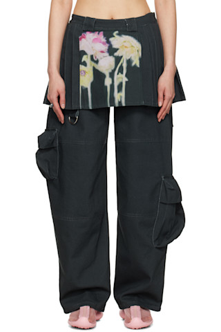 Collina Strada: Black Lawn Skirt Cargo Pants | SSENSE Collina Strada: Black Lawn Skirt Cargo Pants | SSENSE