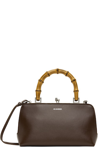 ハンドバッグ Jil Sander Small Goji Bamboo Bag In Burgundy Jil Sander: Burgundy Goji Bamboo Mini Bag | SSENSE