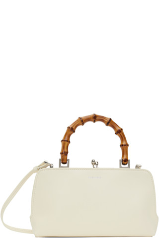 【関税込み】Jil Sander オフホワイト ミニ Goji Bamboo バッグ Jil Sander: Off-White Goji Bamboo Mini Bag | SSENSE