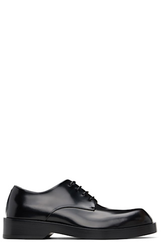 Jil Sander: ブラック レースアップダービー | SSENSE 日本