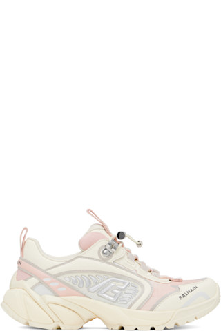 【関税込み】Balmain ベージュ&ピンク Cosmic Dust スニーカー Beige & Pink Cosmic Dust Sneakers by Balmain on Sale