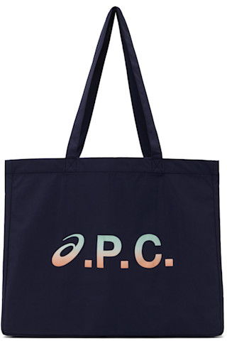 A.P.C.のネイビー ASICSエディション Diane ショッピングトートがセール中