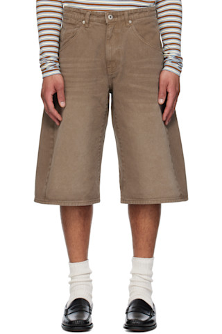【COSYHARU】Brown Tin Bermuda Denim Pants 251254M193004_1.jpg