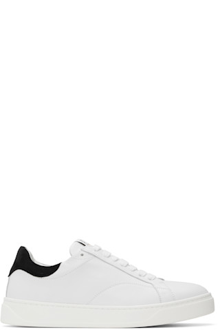 【関税込み】Lanvin ホワイト DDB0 レザー&スエード スニーカー White DDB0 Leather & Suede Sneakers by Lanvin on Sale