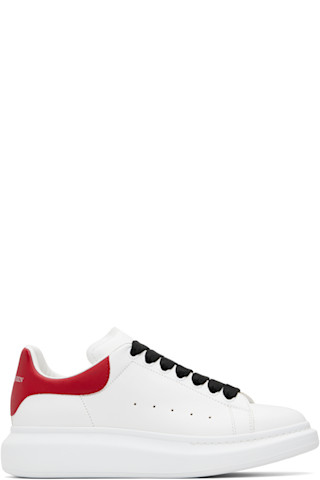 McQueen: White & Red Oversized Sneakers | SSENSE