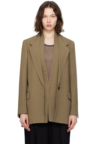 【関税込み】Ferragamo カーキ シングルジャケット Ferragamoのカーキ シングルジャケットがセール中