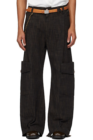 story mfg. paco pants カーゴパンツ　ブラウン　ブラック Paco Pants - Black Slub – Story mfg.