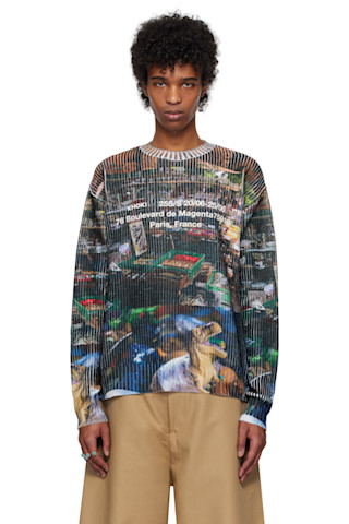 Khoki: Multicolor Collage Printed Knit Sweater | SSENSE Khoki: Multicolor Collage Printed Knit Sweater | SSENSE