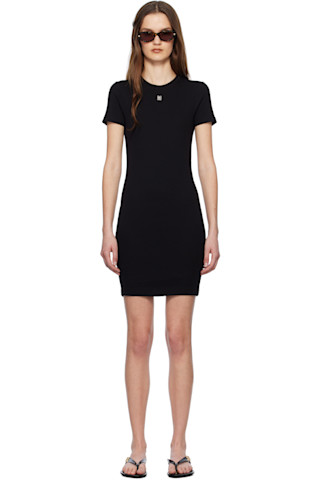 ジバンシィ Givenchy 4G Short Sleeves Rib Tank Dress Givenchy: Black 4G Short Sleeves Rib Tank Minidress | SSENSE