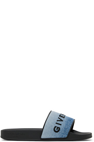 GIVENCHY◆プールスライダー Blue Slide Flat Pool Slides by Givenchy on Sale