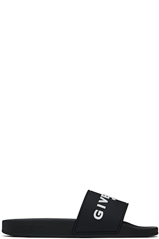 【関税込み】Givenchy パープル ラバー プールスライド Givenchy: ブラック ラバー プールスライド | SSENSE 日本