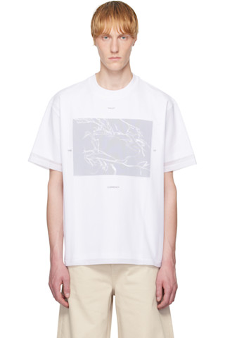 【関税込み】HELIOT EMIL ホワイト Deceptae 長袖Tシャツ HELIOT EMILのホワイト Pellucid Tシャツがセール中