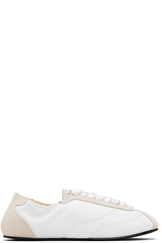 【関税込み】Repetto ホワイト Silk テニススニーカー Repetto: ホワイト Silk テニススニーカー | SSENSE 日本