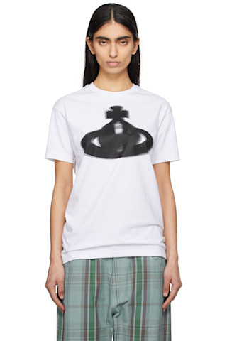 【関税&送料込】Vivienne Westwood Halftone Orb T-Shirt White Halftone Orb Classic T-shirt by Vivienne Westwood on Sale