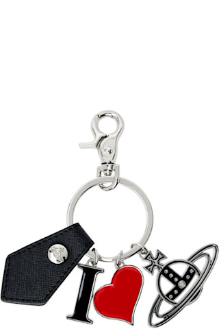 Vivienne Westwood - Silver & Black 'I Love Orb' Keychain