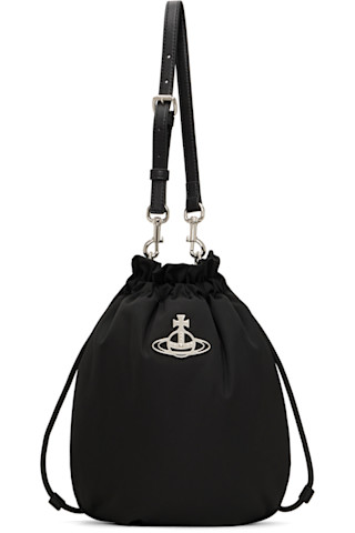 Vivienne Westwood: ブラック ドローストリング ポーチ セット バッグ 