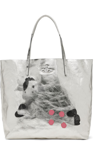 Vivienne Westwood☆シルバー スモール Studio ショッパートート Silver Studio Shopper Tote by Vivienne Westwood on Sale