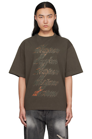 WE11DONE グレー Pearl Bear 長袖Tシャツ 251327M213016_1.jpg