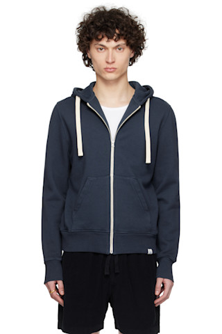 【関税込み】Merz b. Schwanen ネイビー HDJKT02 ジップフーディ Navy HDJKT02 Zip Hoodie by Merz b. Schwanen on Sale