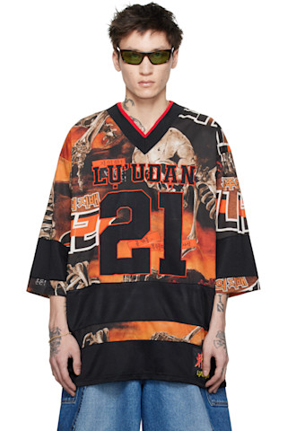 【関税込み】LU'U DAN ブラック&オレンジ Hockey L-D トップス 251331M213005_1.jpg