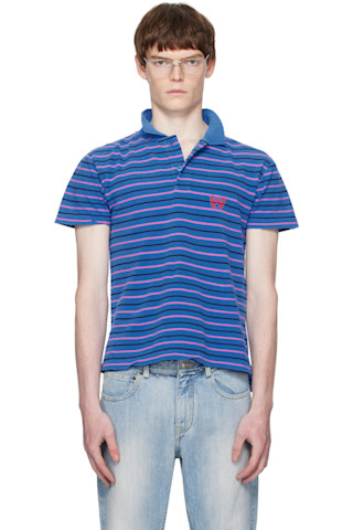 Balenciaga: Blue Laurel Classic Fitted Polo | SSENSE
