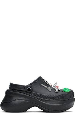 バレンシアガ メンズ クロックス ミュール Jibbitz チャーム付き Balenciaga: ブラック Crocsエディション Jibbitz ミュール