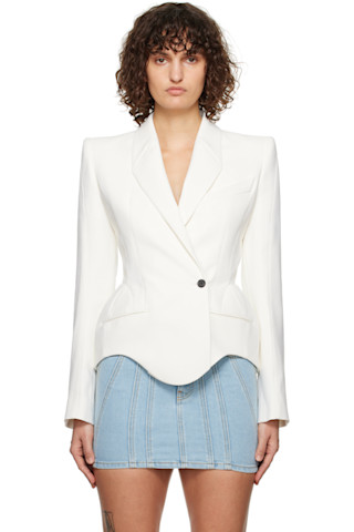 【関税込み】Mugler ホワイト Signature テーラードジャケット 251345F057003_1.jpg
