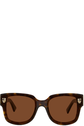 【Cartier】Panthere Wayfarerアセテート サングラス☆残り僅か Cartier: ブラウン&ブラック Panthère Wayfarer アセテート