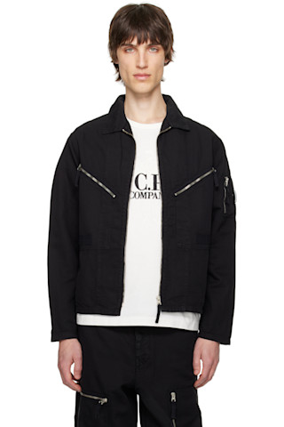 C.P. Company オーバーシャツ フーディー ブラック 251357M180006_1.jpg