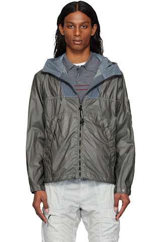 C.P. Company: Gray CS II Mixed Hooded Lens Jacket | SSENSE C.P. Company: Gray CS II Mixed Hooded Lens Jacket | SSENSE