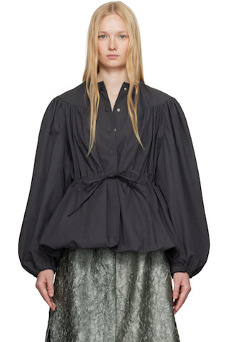 【DRIES VAN NOTEN】ドローストリング ジャケット 送料関税込 Dries Van Notenのグレー ドローストリング ジャケットがセール中