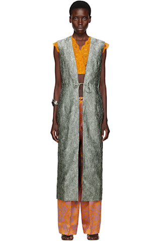 【関税込み】Dries Van Noten グリーン ノースリーブ コート Dries Van Notenのグリーン ノースリーブ コートがセール中