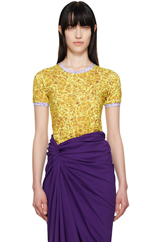 【新作★】*DRIES VAN NOTEN* コントラスト スリーブ T シャツ 251358F110004_1.jpg
