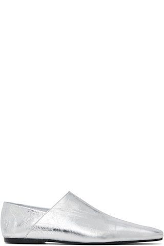 【関税込み】Dries Van Noten シルバー Slip On ローファー Silver Slip On Loafers by Dries Van Noten on Sale