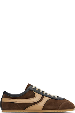 ★Dries Van Noten★ ブラウン スエード スニーカー Dries Van Noten: Brown Suede Sneakers | SSENSE