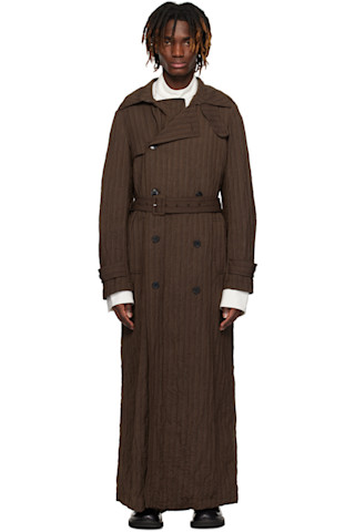 Dries Van Notenのブラウン ダブルブレスト トレンチコートがセール中