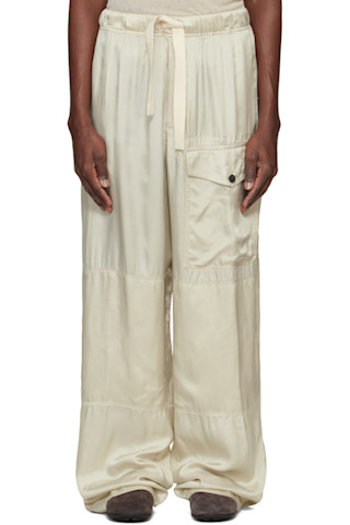 Dries Van Noten: Taupe Viscose Drawstring Cargo Pants | SSENSE Dries Van Noten: Taupe Viscose Drawstring Cargo Pants | SSENSE
