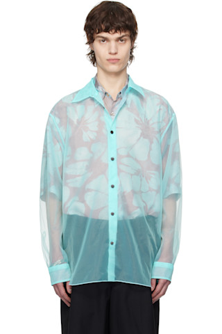 Tシャツ・カットソー Dries Van Noten Light blue organza Camille top 251358M192049_1.jpg