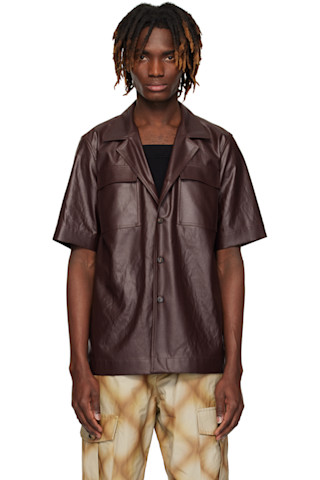 DRIES VAN NOTEN バーガンディフラップポケットシャツ 251358M192073_1.jpg