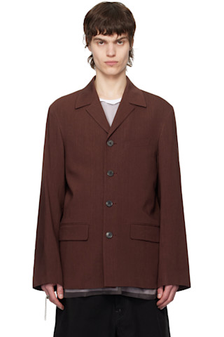 Dries Van Notten バーガンディ コーデュロイジャケット DRIES VAN NOTEN(ドリスヴァンノッテン) ライカ期テーラードジャケット