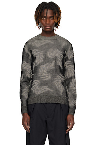 【送料&関税込】Dries Van Noten Jacquard Knit Black Jacquard Sweater by Dries Van Noten on Sale