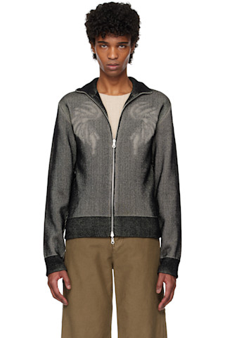 Dries Van Noten: Black Zip-Up Sweater | SSENSE Dries Van Noten: Black Zip-Up Sweater | SSENSE