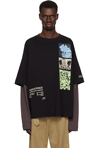 関税負担なし◆Dries Van Noten◆レイヤードTシャツ ブラック 251358M213021_1.jpg
