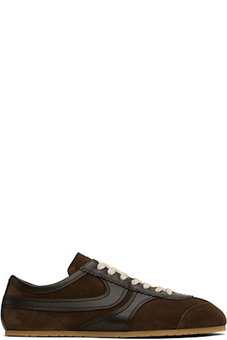 Dries Van Noten★スエードスニーカー レース ローカット ラバー Dries Van Notenのブラウン スエード スニーカーがセール中
