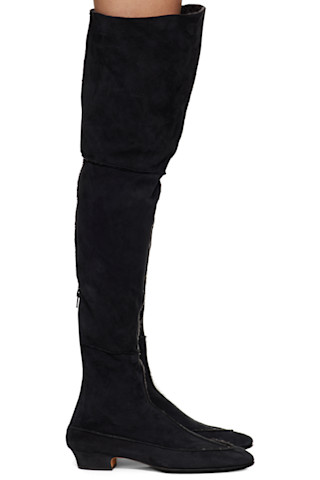 ■The Row■Awar Cuissarde 25 スエード オーバーニーブーツ Black Awar 25 Cuissarde Tall Boots by The Row on Sale