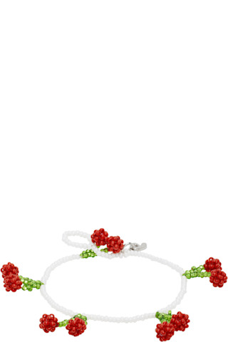 【関税込み】Pura Utz ホワイト&レッド Cherry ブレスレット White & Red Cherry Bracelet by Pura Utz on Sale