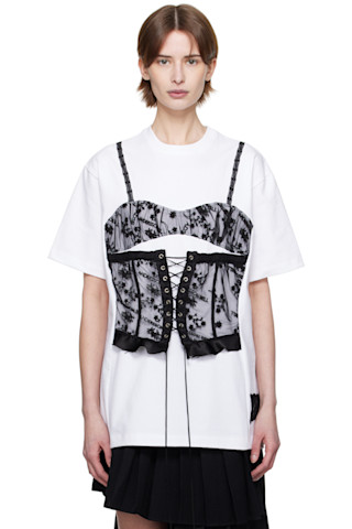 【NODRESS】lace bustier tshirt Amazon.com: KYKUSS Lace Corset Top V Neck Elastic Straps for