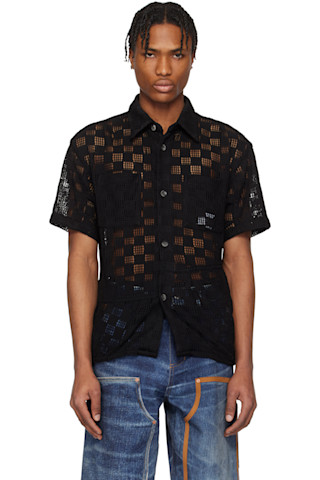 【Andersson Bell】 LETTO KNITTED SHIRTS 3色 Black Letto Knitted Shirt by Andersson Bell on Sale