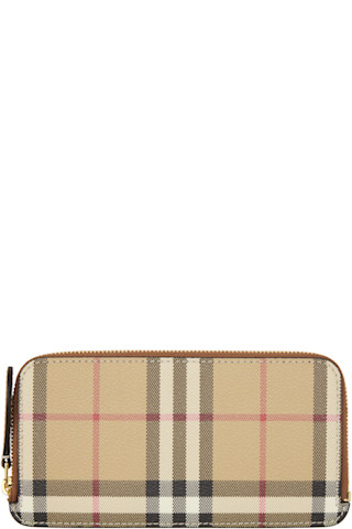 【BURBERRY】LONG SOMERSET WALLET◆8094447155142 Burberry: Beige & Brown Long Somerset Wallet | SSENSE Canada